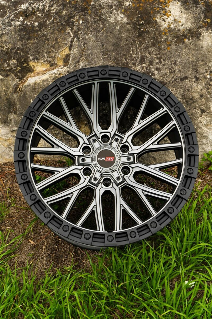Set 4 17" Vortek Apollo VRT-608 Matte Titanium 17x9 Wheels 6x135 6x5.5 0mm Rims
