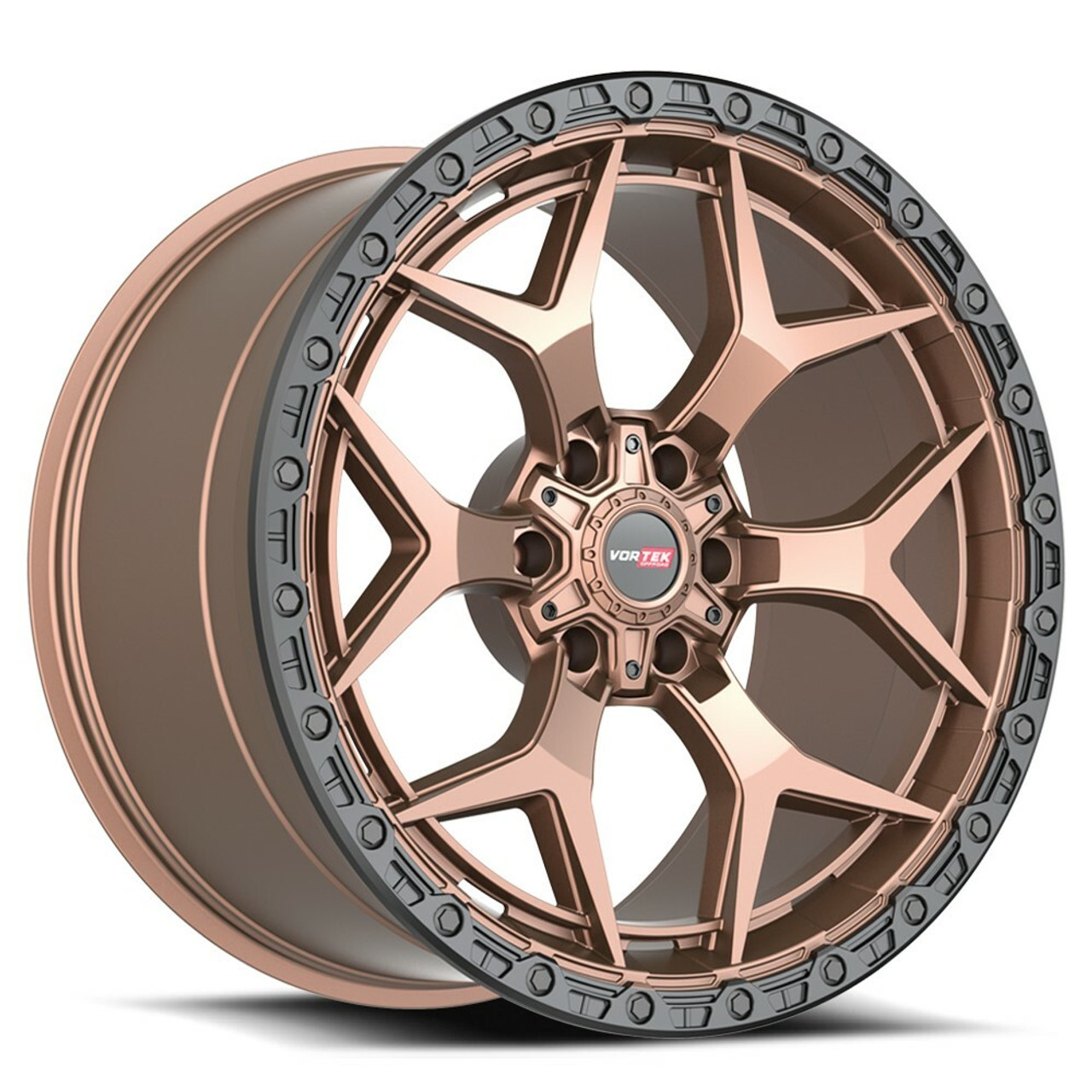 20" Vortek Atheno VRT-603 Bronze w/ Black Bead Ring 20x10 Wheel 6x135 6x5.5 -12mm