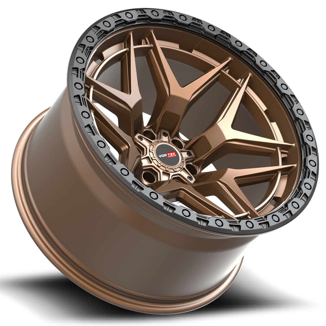 20" Vortek Atheno VRT-603 Bronze w/ Black Bead Ring 20x10 Wheel 6x135 6x5.5 -24mm