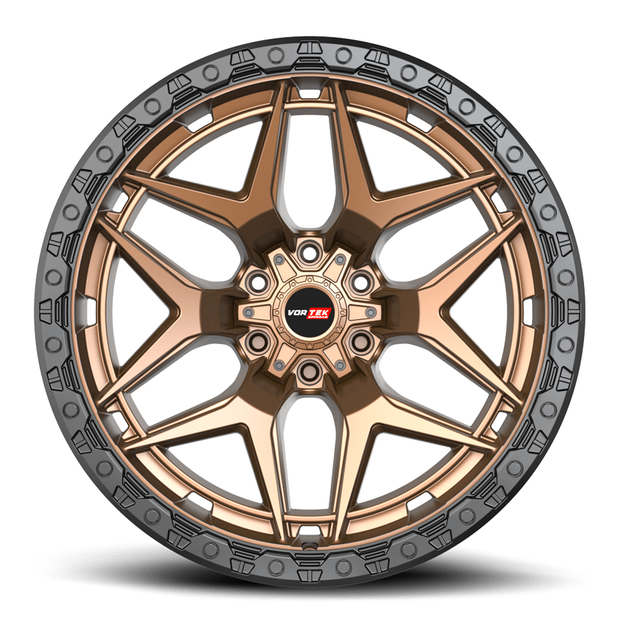 20" Vortek Atheno VRT-603 Bronze w/ Black Bead Ring 20x10 Wheel 6x135 6x5.5 -24mm