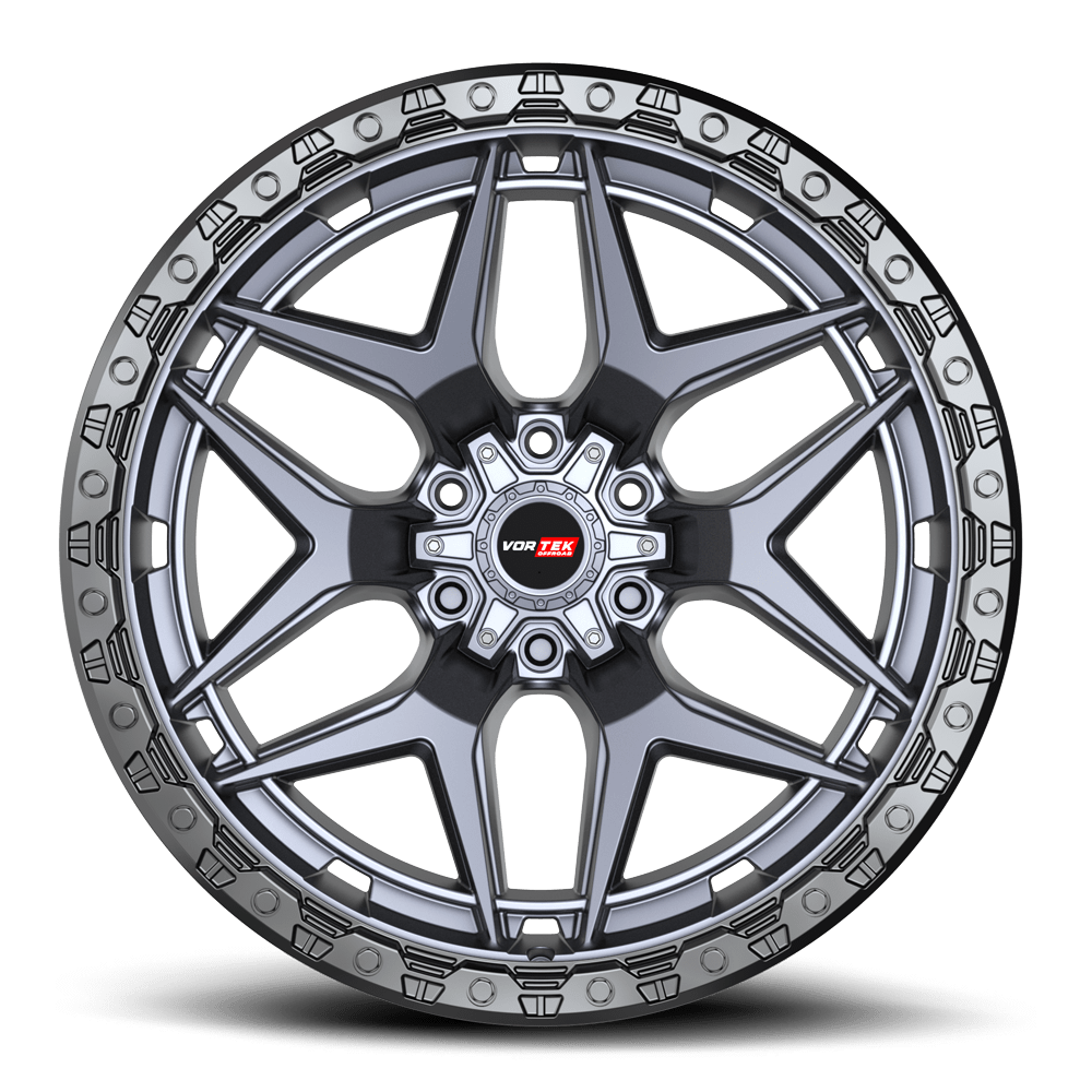 20" Vortek Atheno VRT-603 Matte Titanium 20x10 Wheel 6x135 6x5.5 -24mm Rim