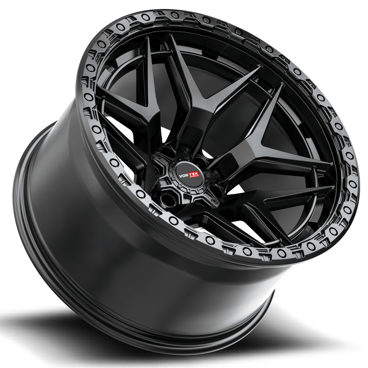 22" Vortek Atheno Satin Black VRT-603 22x12 Wheel 8x6.5 Rim -44mm For Chevy GMC