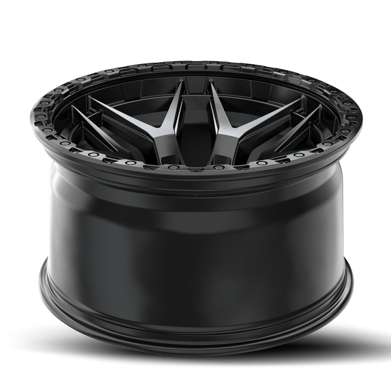 22" Vortek Atheno Satin Black VRT-603 22x12 Wheel 8x6.5 Rim -44mm For Chevy GMC