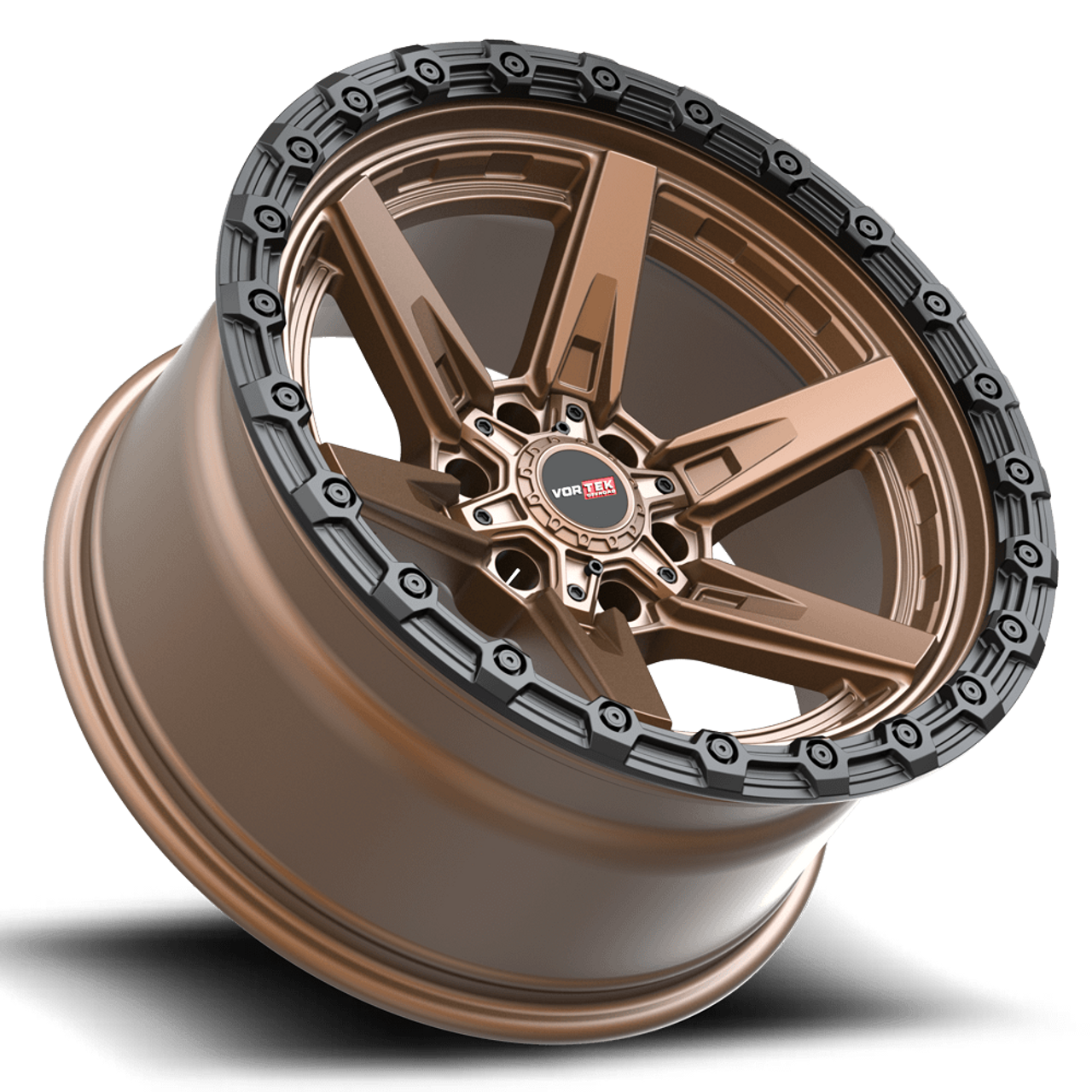 20" Vortek Argon VRT-602 Bronze w/ Black Bead Ring 20x9 Wheel 6x135 6x5.5 12mm
