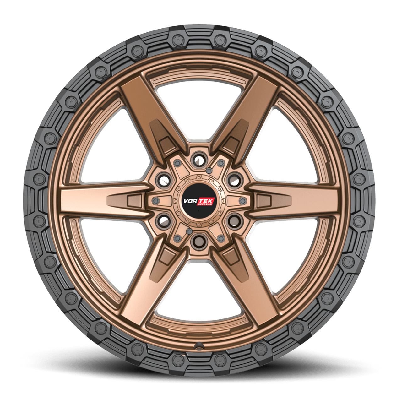 20" Vortek Argon VRT-602 Bronze w/ Black Bead Ring 20x9 Wheel 6x135 6x5.5 12mm