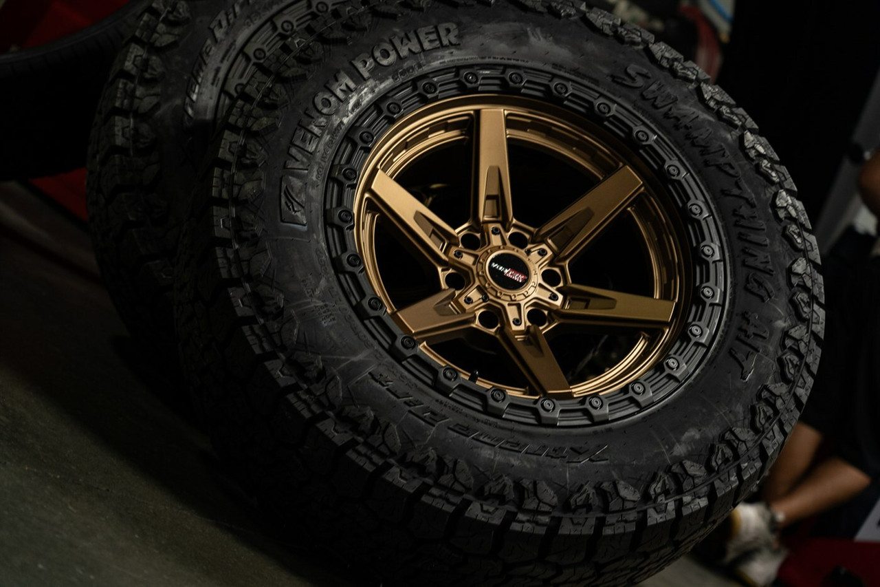 17" Vortek Argon VRT-602 Bronze w/ Black Bead Ring 17x9 Wheel 6x135 6x5.5 12mm