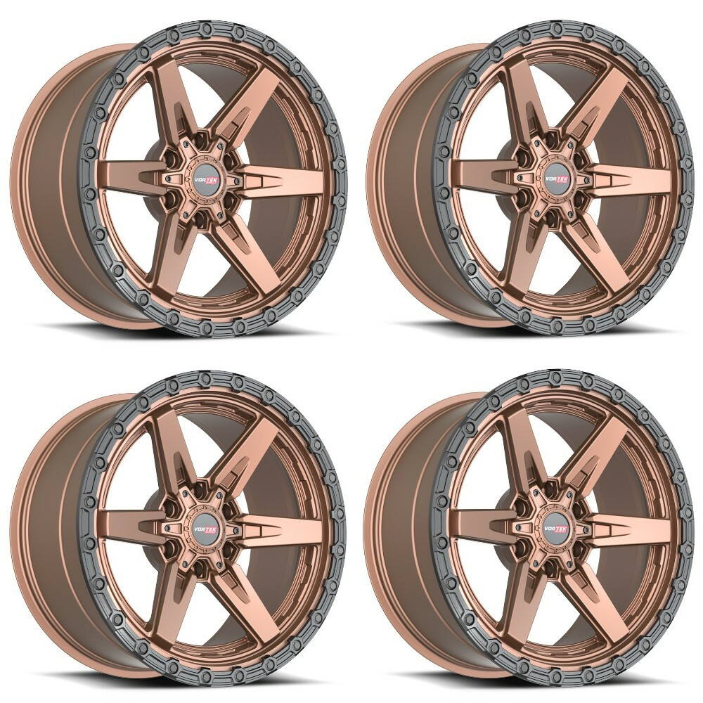 Set 4 17" Vortek Argon VRT-602 Matte Bronze 17x9 Wheels 6x135 6x5.5 -12mm Rims