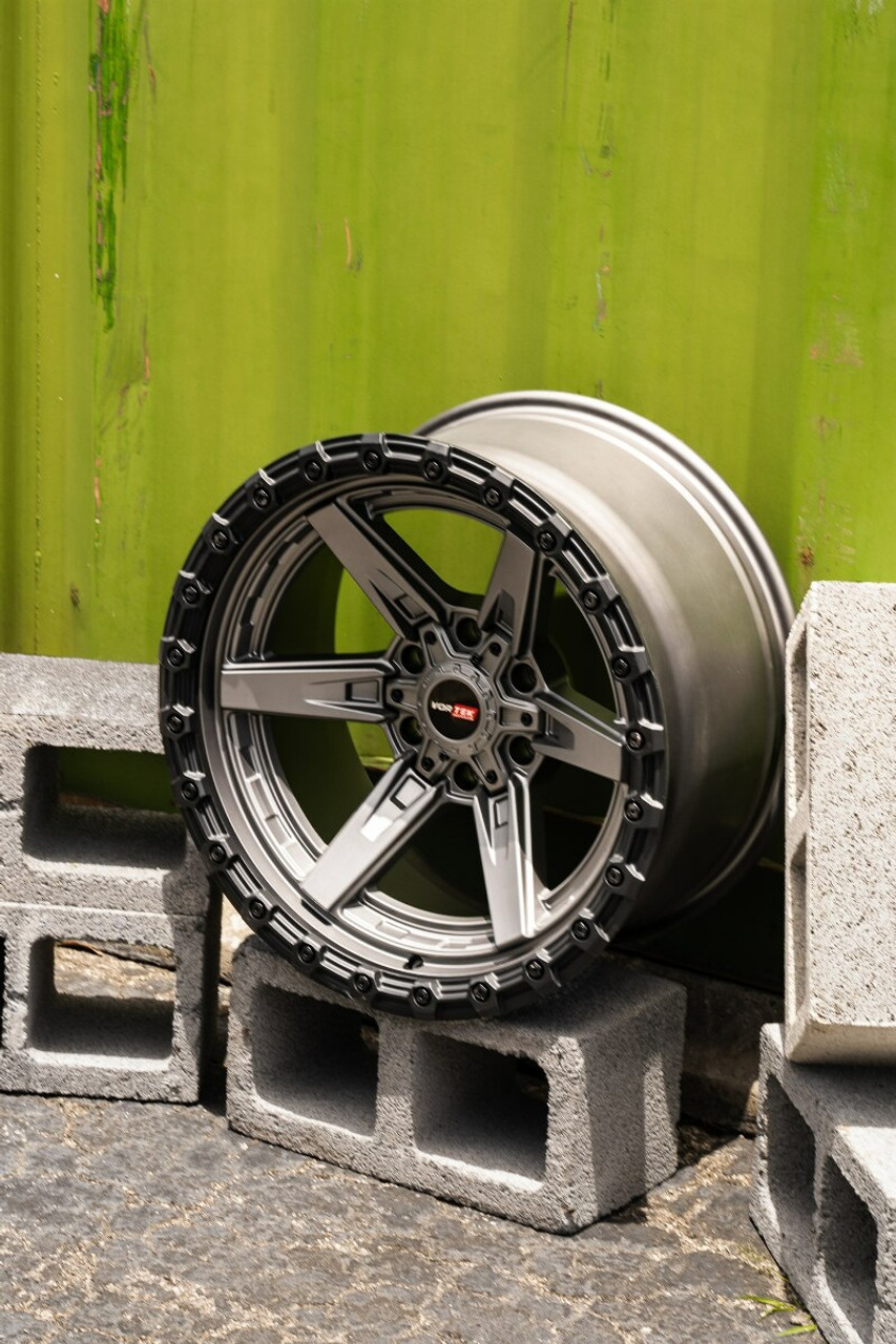 20" Vortek Argon VRT-602 Titanium w/ Black Bead Ring 20x9 Wheel 6x135 6x5.5 20mm