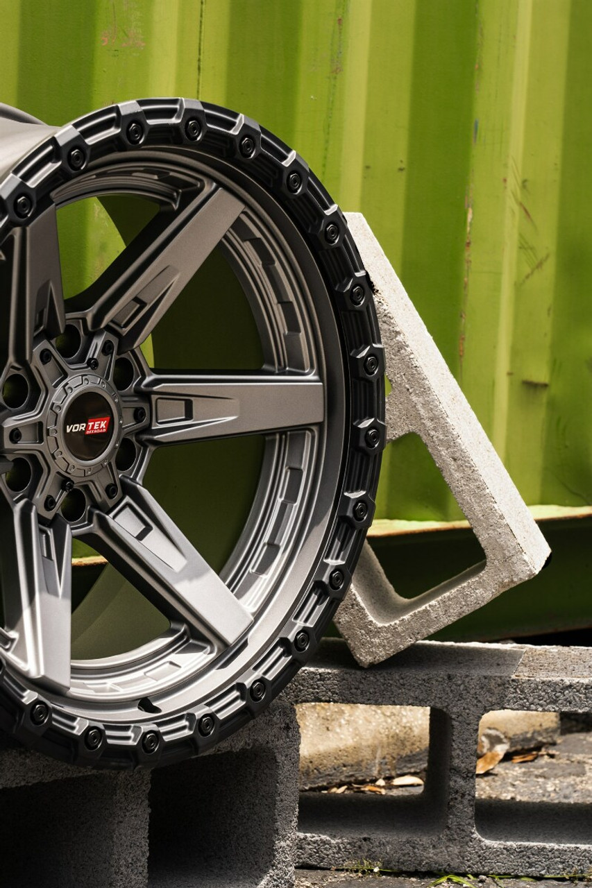 20" Vortek Argon VRT-602 Matte Titanium 20x10 Wheel 6x135 6x5.5 -24mm Rim