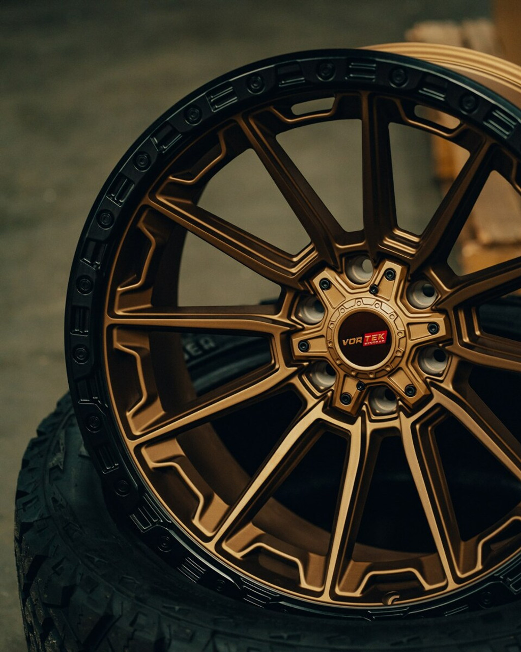 Set 4 20" Vortek Spartan VRT-601 Matte Bronze 20x10 Wheels 6x135 6x5.5 -12mm Rims