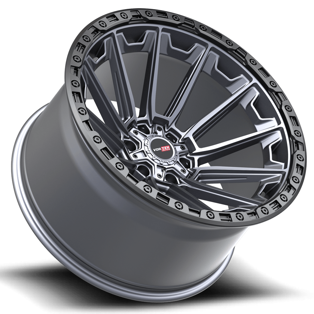 20" Vortek Spartan VRT-601 Matte Titanium 20x10 Wheel 6x135 6x5.5 -24mm Rim