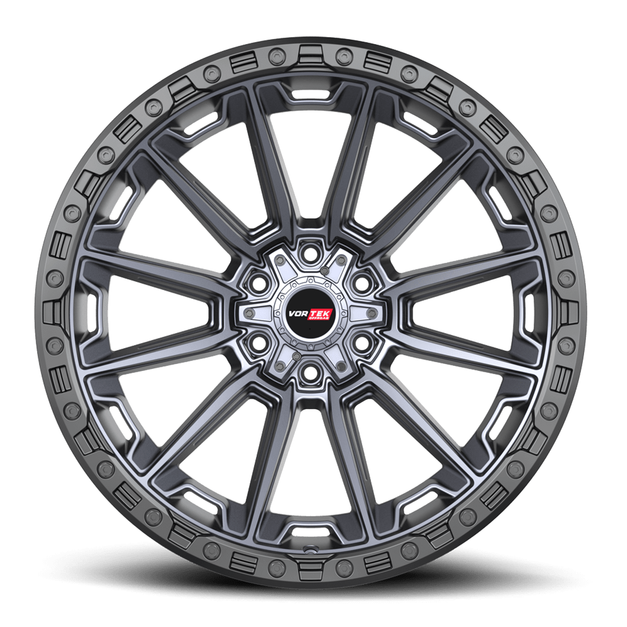 20" Vortek Spartan VRT-601 Matte Titanium 20x10 Wheel 6x135 6x5.5 -24mm Rim