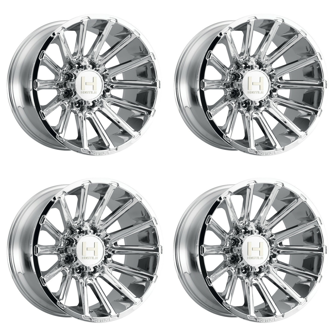 Set 4 22" Hostile H123 Typhoon Armor Plated 22x12 Wheels 8x180 -44mm Lifted Rims