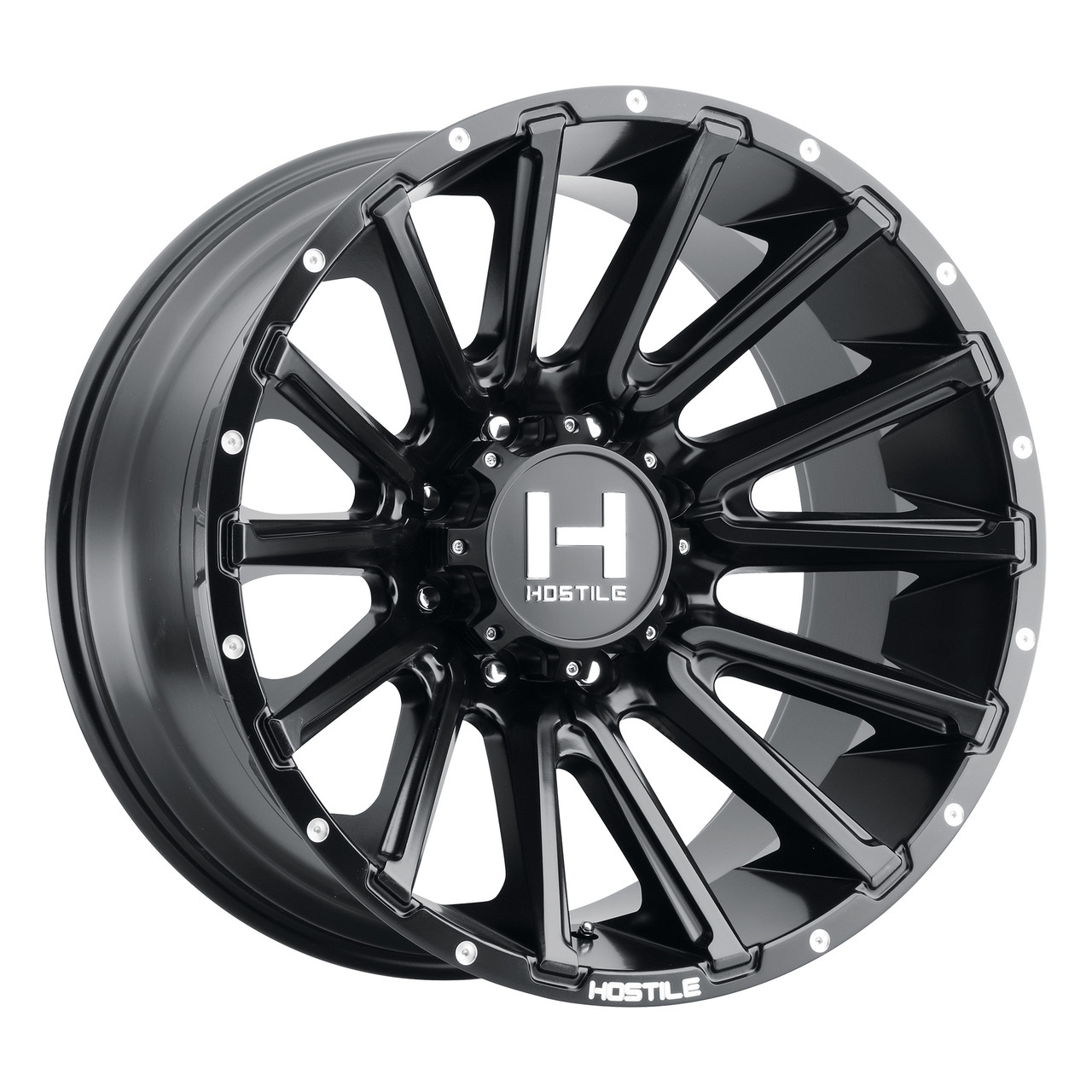 Set 4 20" Hostile H123 Typhoon Asphalt 20x12 Wheels 8x170 -44mm Lifted Rims