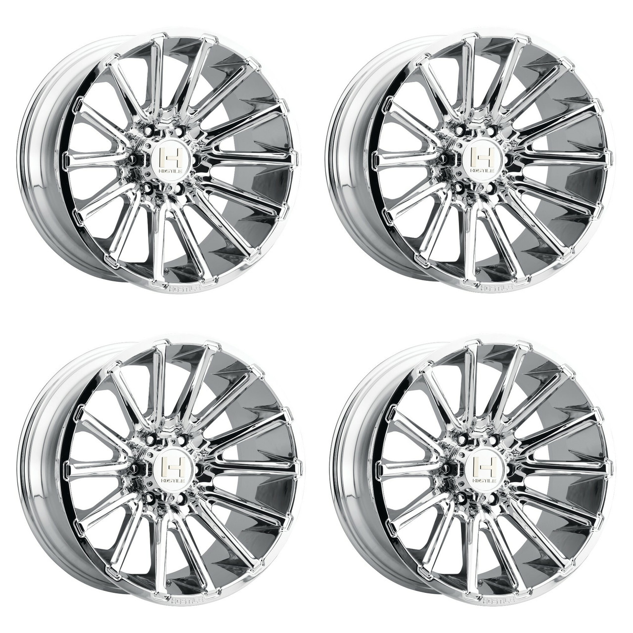 Set 4 20" Hostile H123 Typhoon Armor Plated 20x12 Wheels 6x135 -44mm Lifted Rims