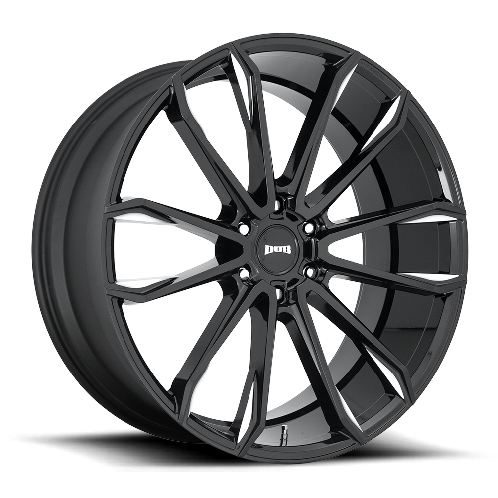 DUB 1PC S252 Clout 24x10 6x135 Gloss Black Milled 24" 30mm For Ford Lincoln Rim