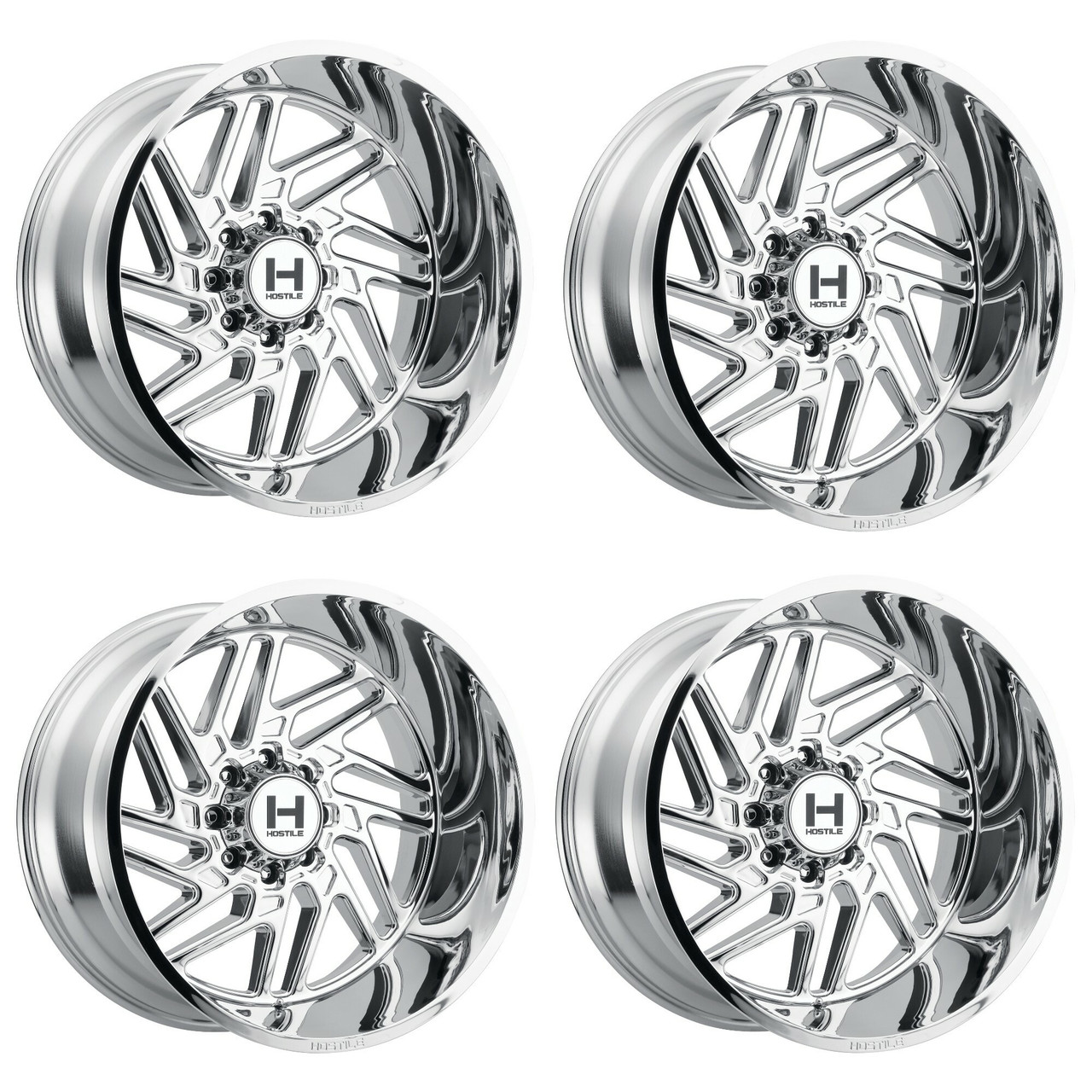 Set 4 22" Hostile H116 Jigsaw Armor Plated 22x12 Wheels 8x6.5 -44mm Lifted Rims