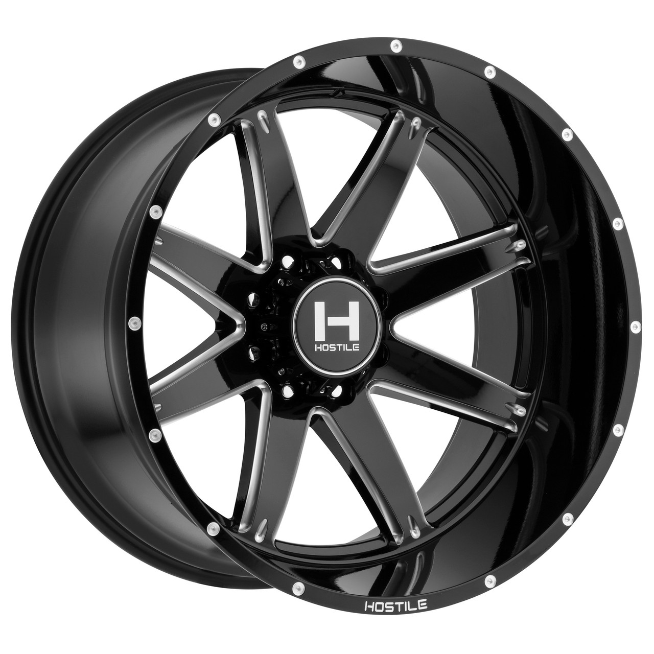 22" Hostile H109 Alpha Blade Cut 22x10 Wheel 8x6.5 -25mm For Chevy GMC Ram Ford
