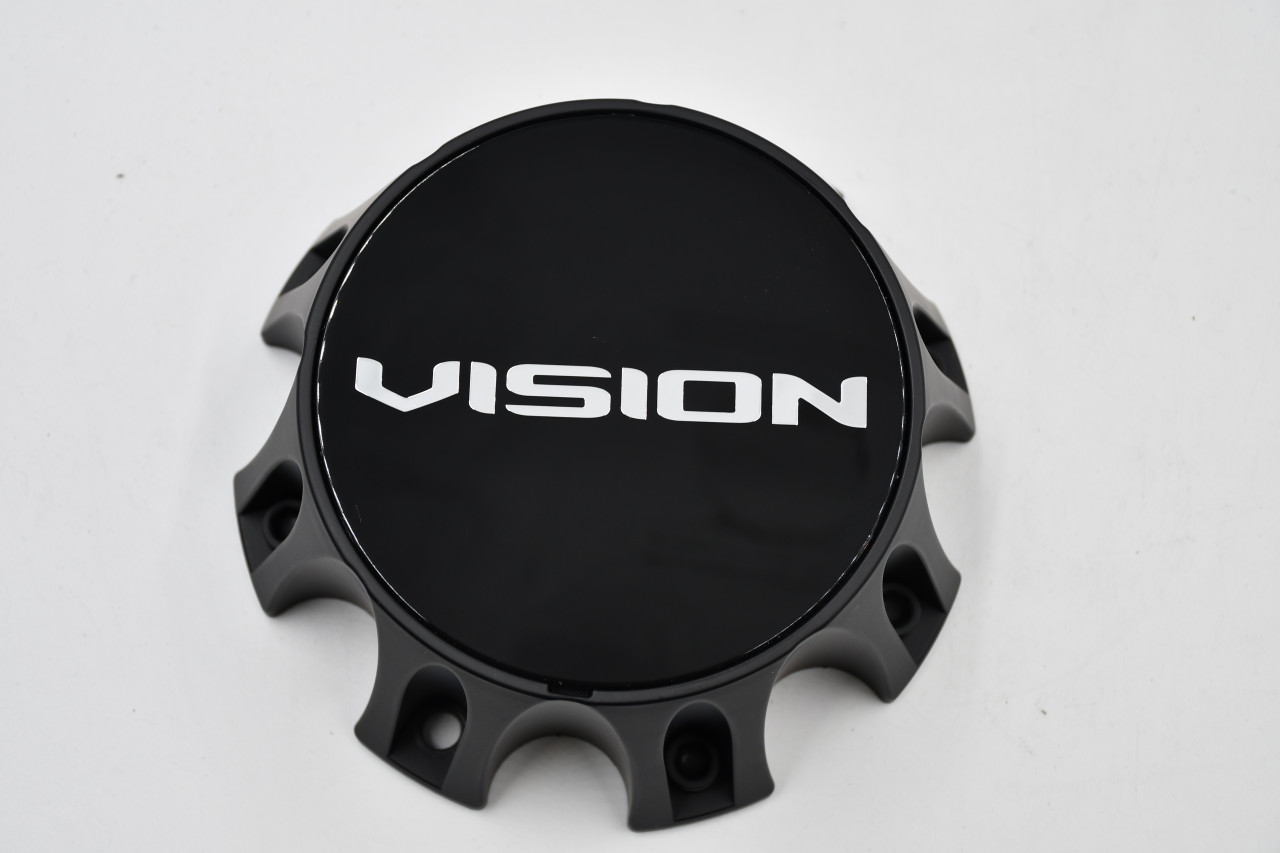 Vision Satin Black Wheel Center Cap Hub Cap C354SB8V 6.875" 8 Lug
