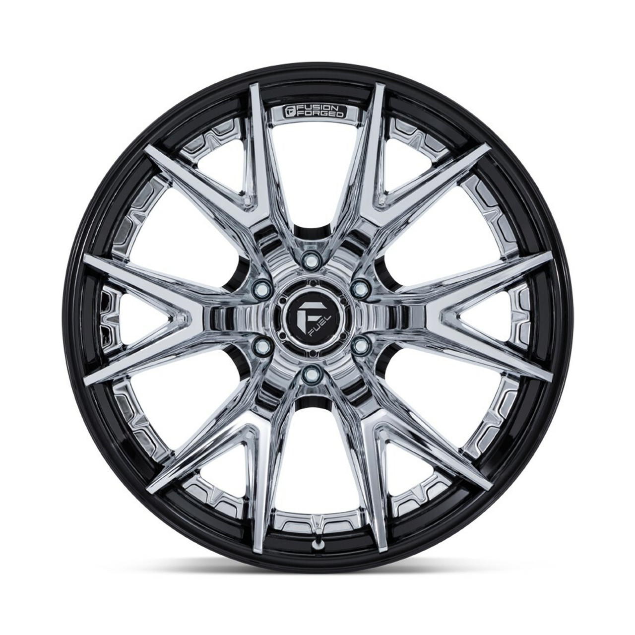 20" Fuel FC402 Catalyst Chrome Gloss Black Lip 20x10 Wheel 8x180  -18mm Rim