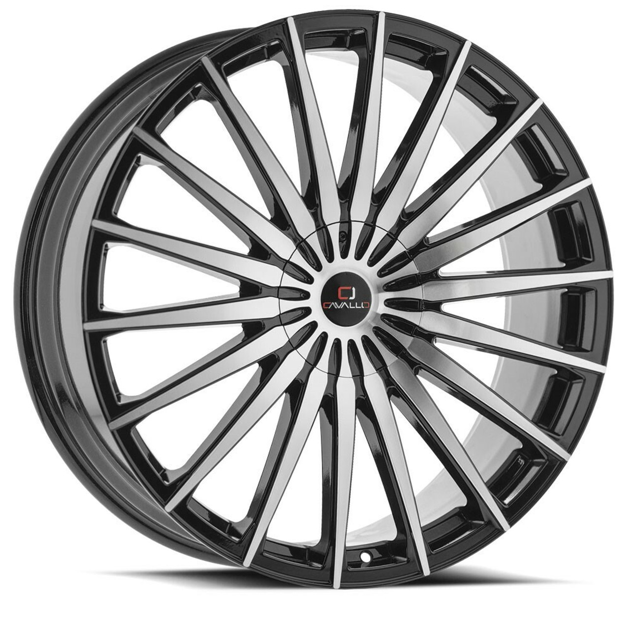 22" Cavallo CLV-34 Gloss Black & Machined Wheel 22x9.5 6x135 6x5.5 25mm Rim