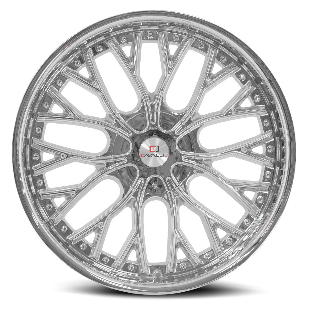 Set 4 20" Cavallo CLV-33 Nano Chrome 20x8.5 Wheels 5x112 5x4.5 35mm Rims