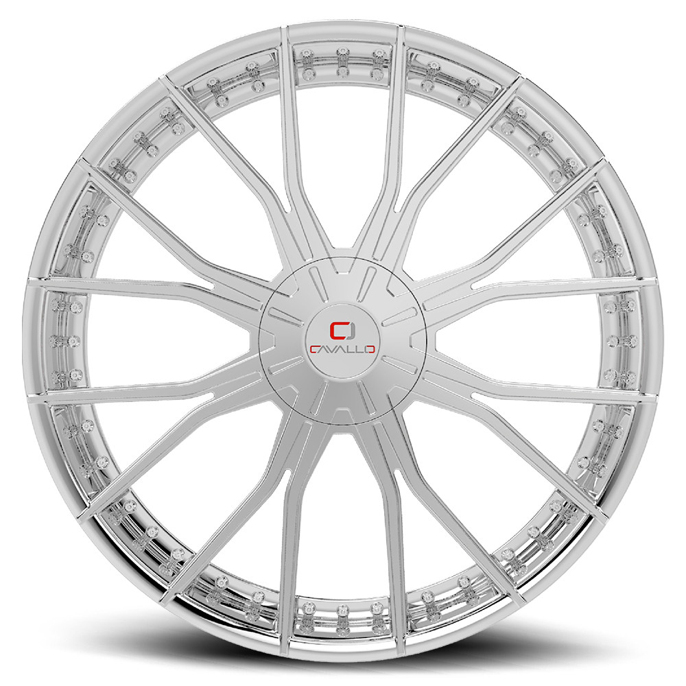 Set 4 24" Cavallo CLV-36 Nano Chrome 24x9 Wheels 6x135 6x5.5 25mm Rims