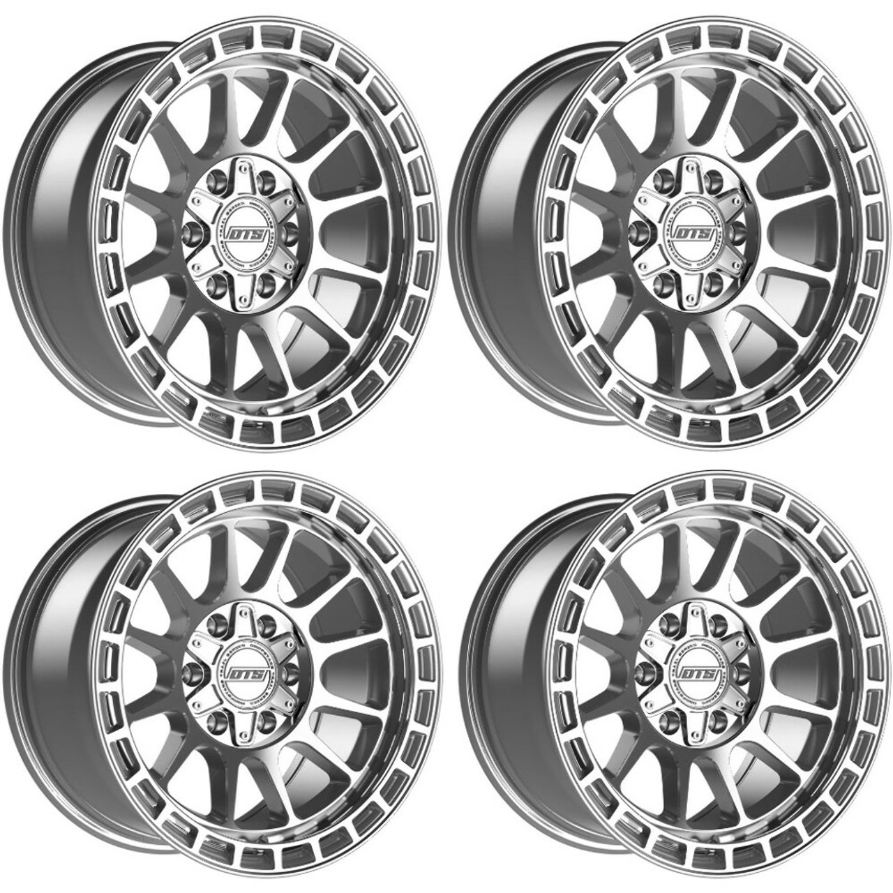 Set 4 17" Dropstars Trail Series 606MS Machined & Silver 17x8.5 6x135 6x5.5 00mm
