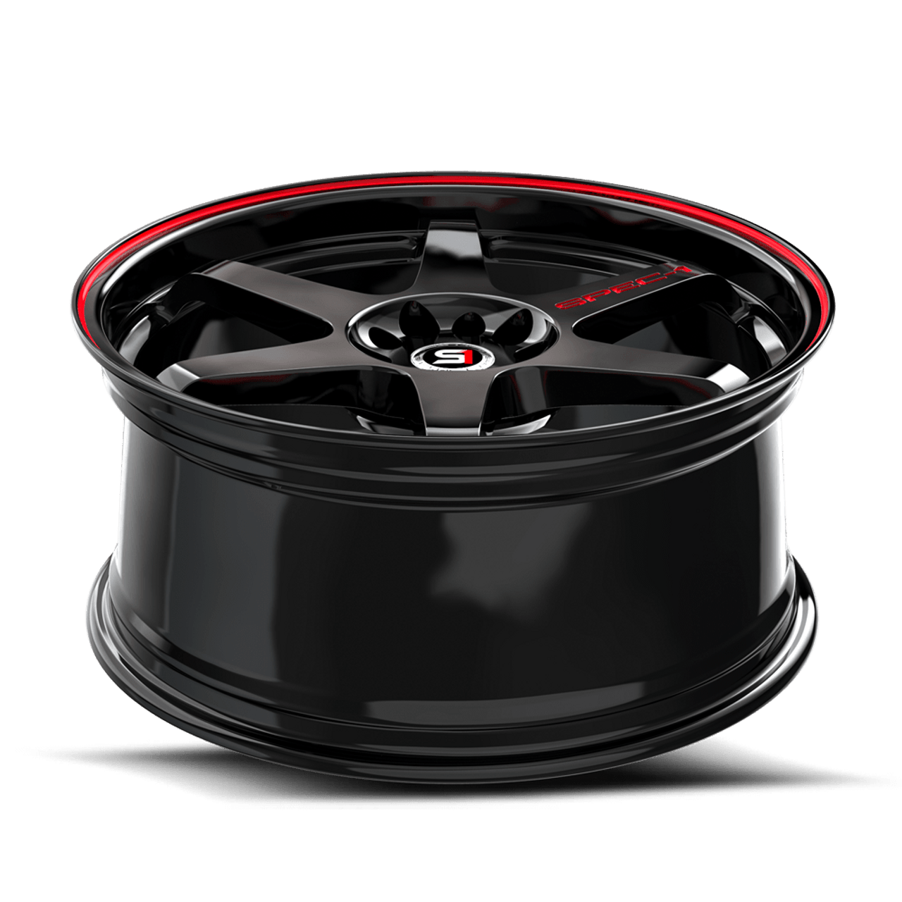 Set 4 18" Spec-1 SPT-33 Gloss Black Red Line 18x8.5 Wheels 5x100 5x4.5 38mm Rims