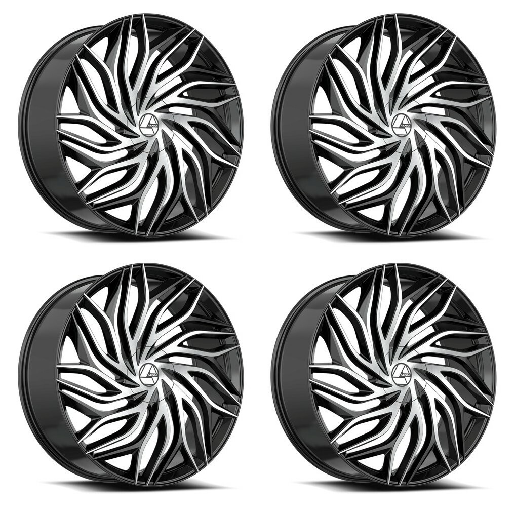 Azara AZA-537 Wheels 18 Inch 5x4.5 (5x114.3) 5x120 Gloss Black & Machi