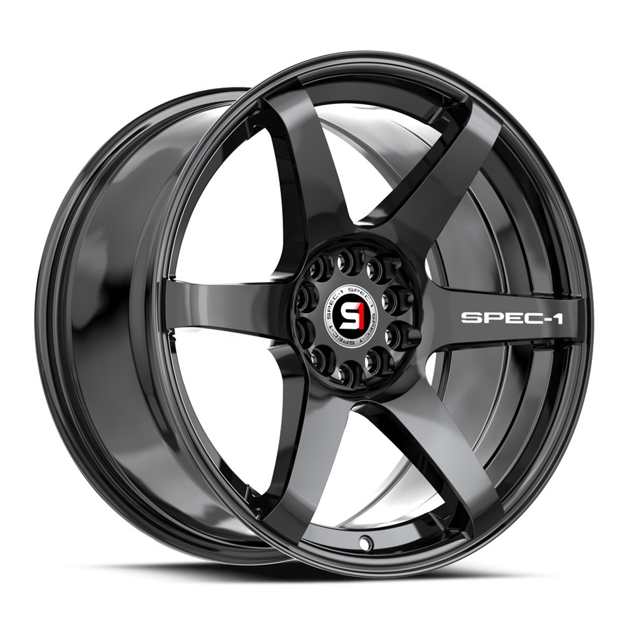 17" Spec-1 SPT-32 Gloss Black 17x8 Wheel 5x100 5x4.5 42mm Rim