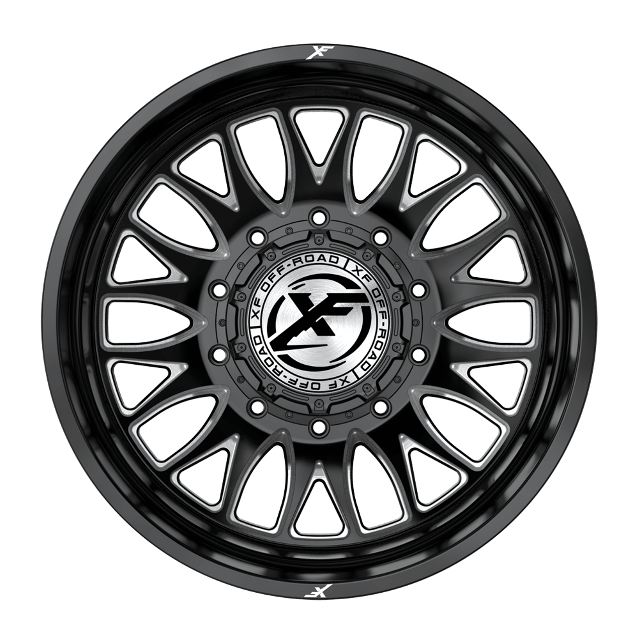 26" XF Dually XF-229 Dually Gloss Black Milled 26x8.25 Rear Wheel 10x225 -202mm