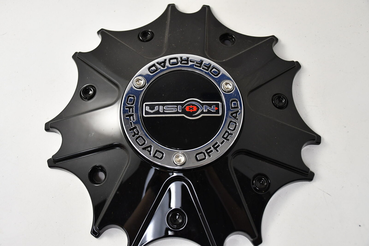 Vision Glossy Black 7 Lug Center Cap Hub Cap C3992GBC