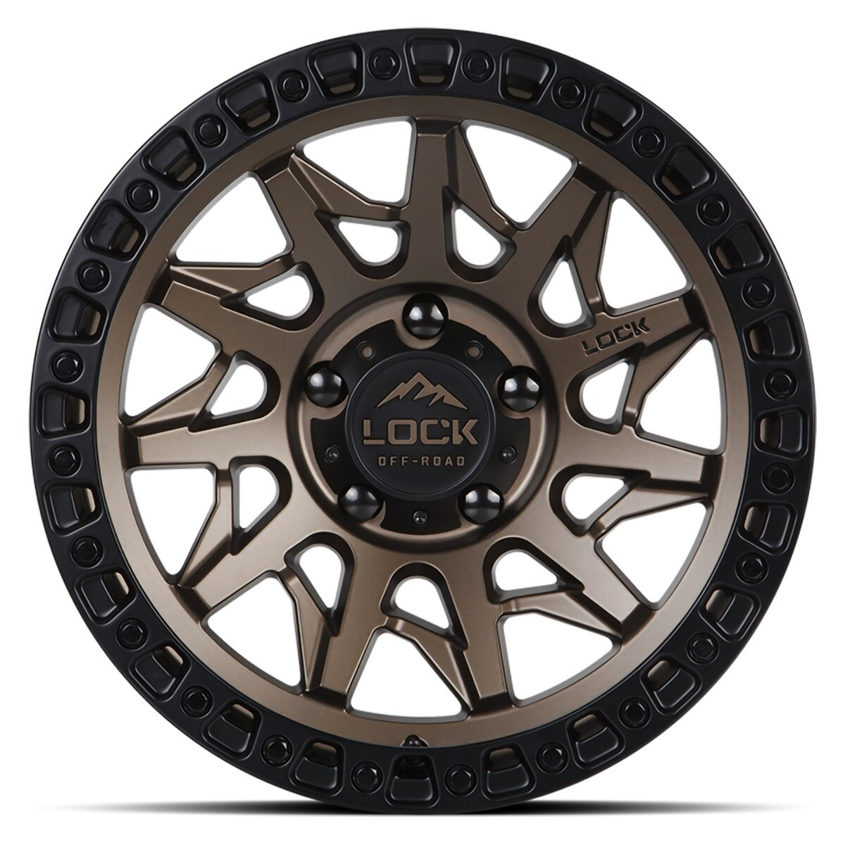 20" Lock Offroad Lunatic Matte Bronze Matte Black Ring 20x9 Wheel 8x170 20mm Rim