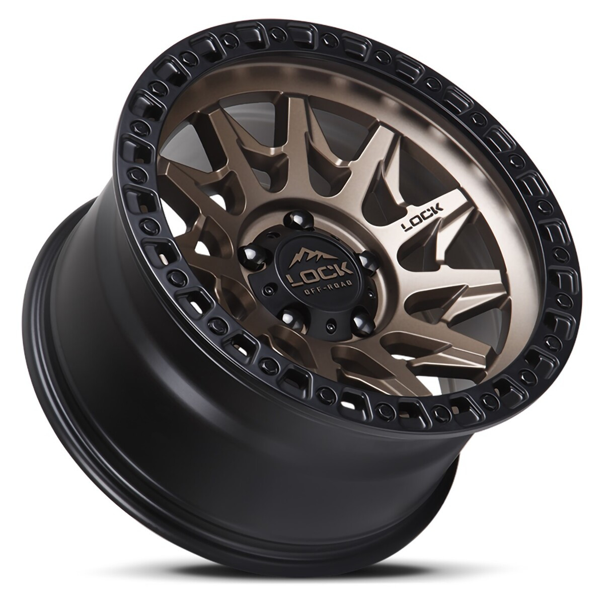 20" Lock Offroad Lunatic Matte Bronze Matte Black Ring 20x9 Wheel 8x170 20mm Rim