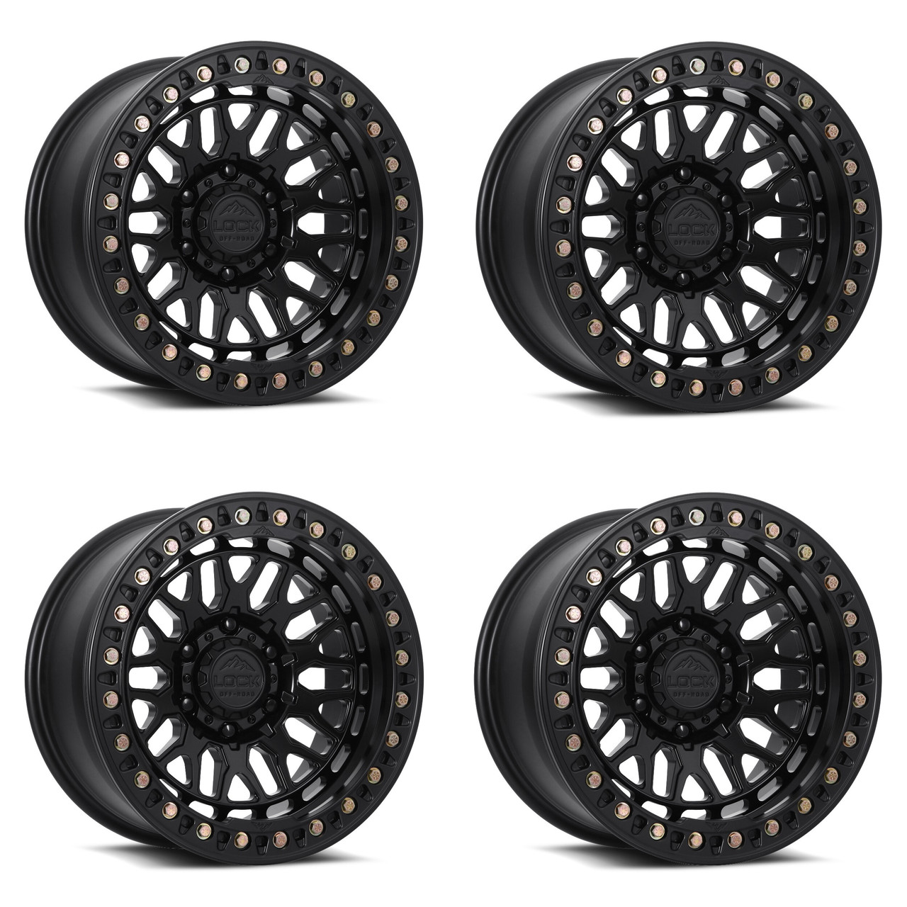 Lock Offroad Invader Forged Beadlock 17x9.0 Matte Black W Matte