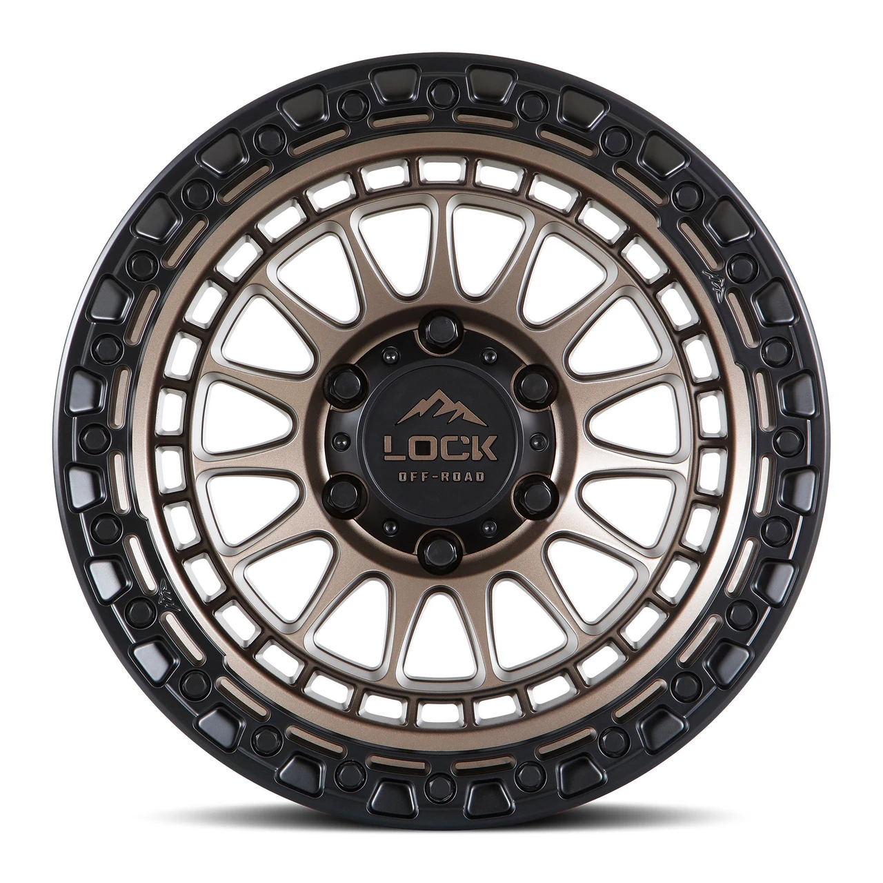 Set 4 17" Lock Offroad Mojave Matte Bronze Matte Black Ring 17x8.5 6x5.5 25mm