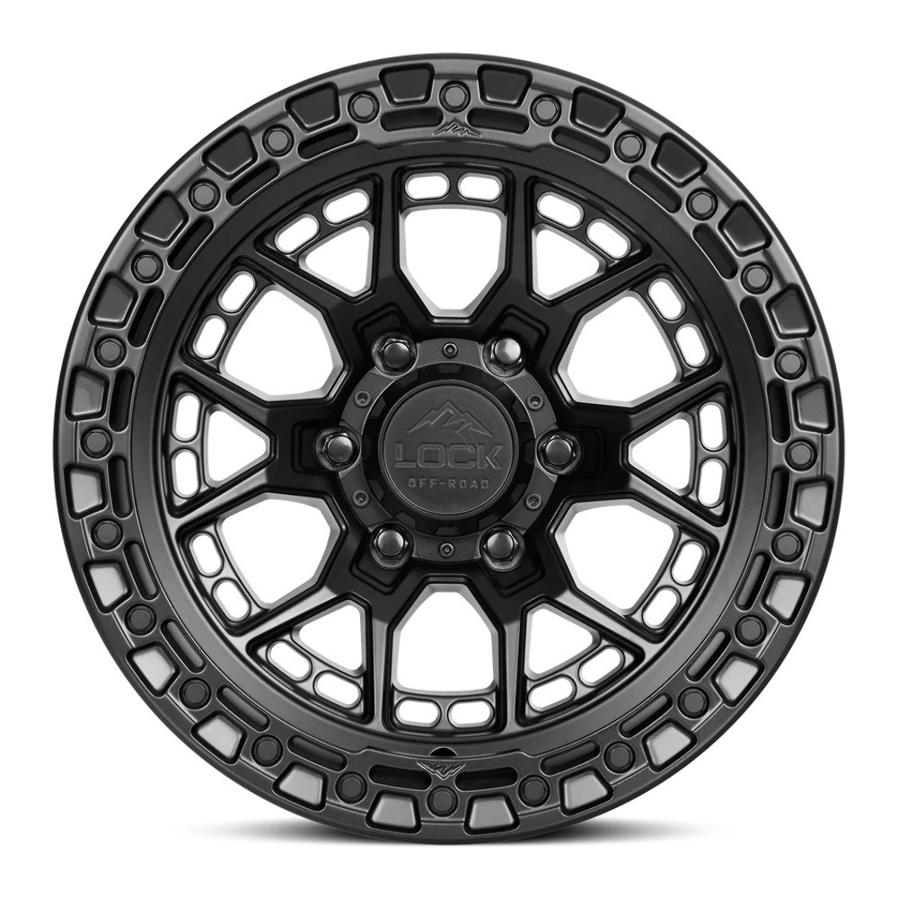 Set 4 20" Lock Offroad Commando Matte Black Gloss Black Ring 20x10 8x180mm 18mm