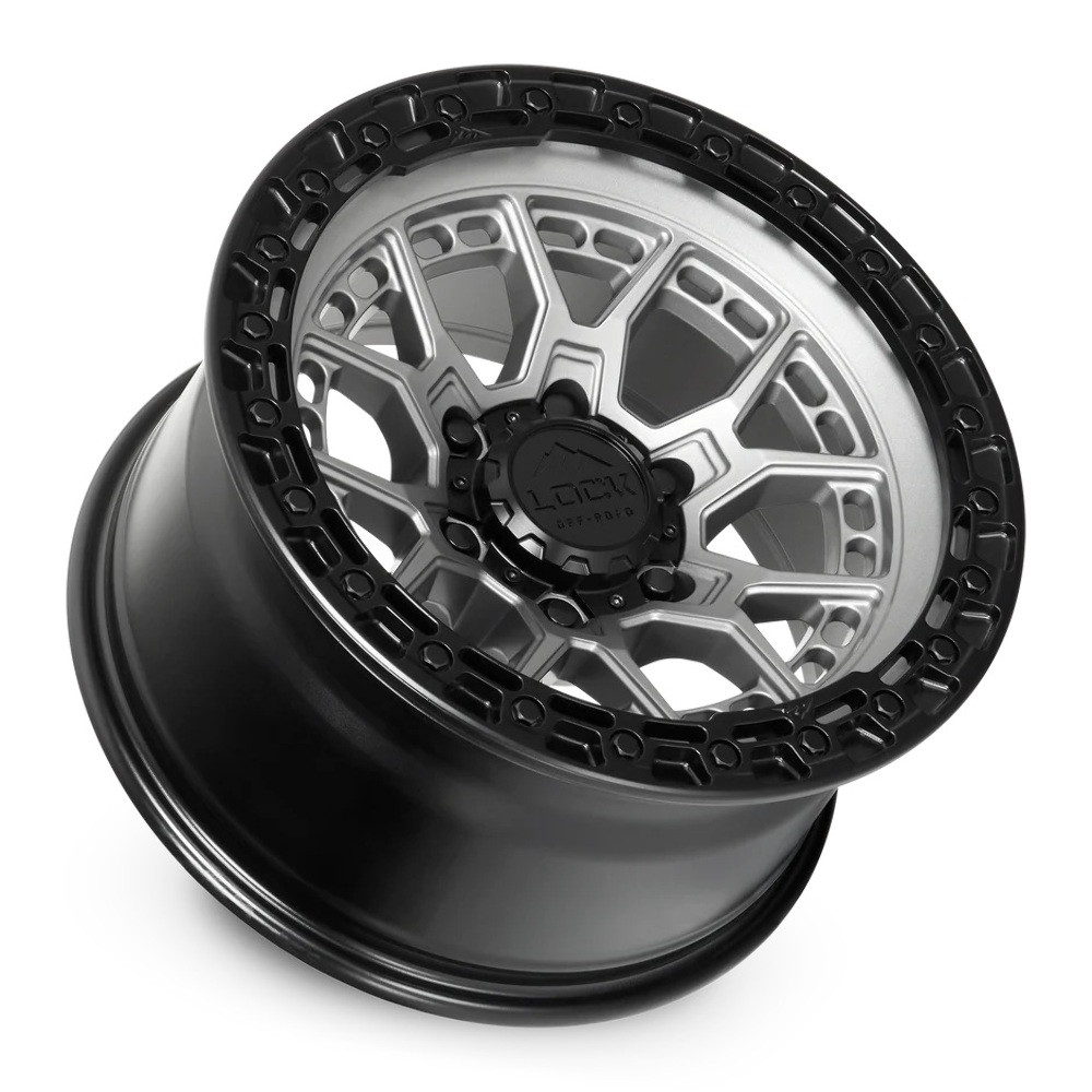 Set 4 17" Lock Offroad Commando Matte Grey Black Ring 17x9 Wheels 6x135 0mm Rims