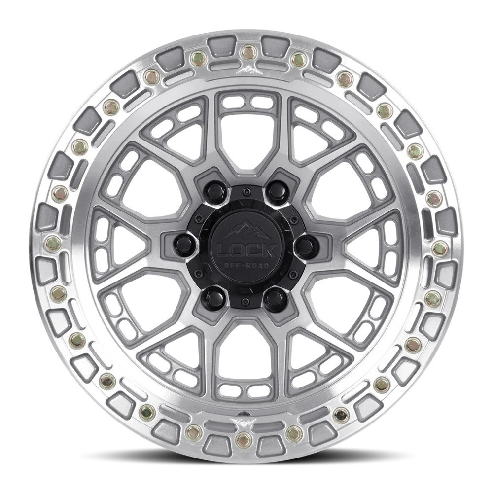 Set 4 20" Lock Offroad Commando Machine Clear Coat 20x10 5x5 -18mm Truck Wheels