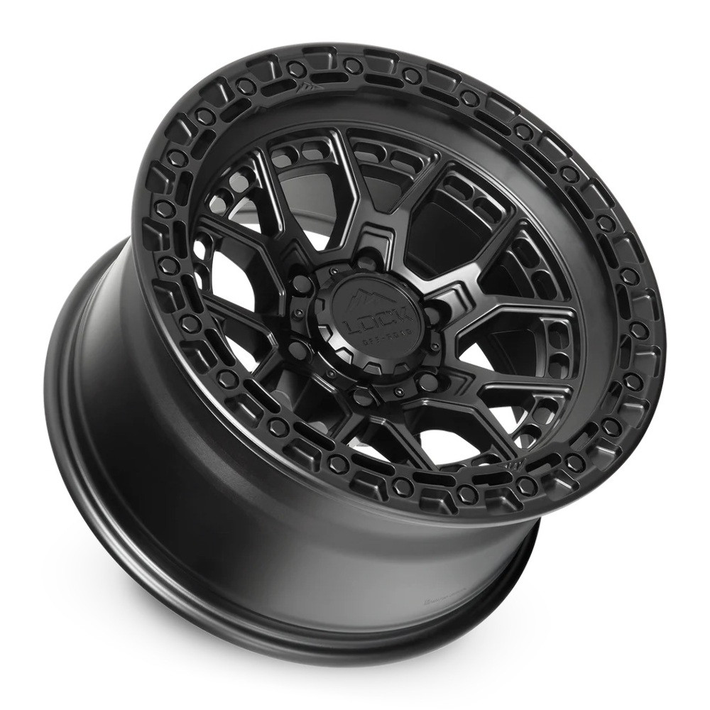 20" Lock Offroad Commando Matte Black Gloss Black Ring 20x9 Wheel 6x5.5 0mm Rim