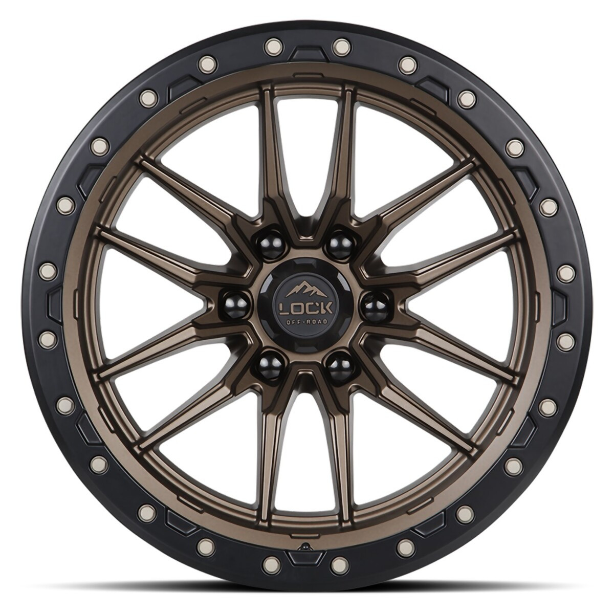 Set 4 20" Lock Offroad Krawler Bronze W Matte Black Ring 20x9 8x180mm 20 Wheels
