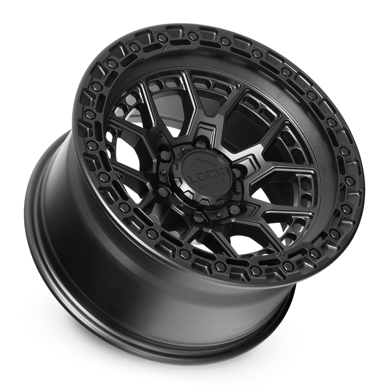 20" Lock Offroad Commando Matte Black W Matte Black Ring 20x9 Wheel 6x5.5 0mm Rim