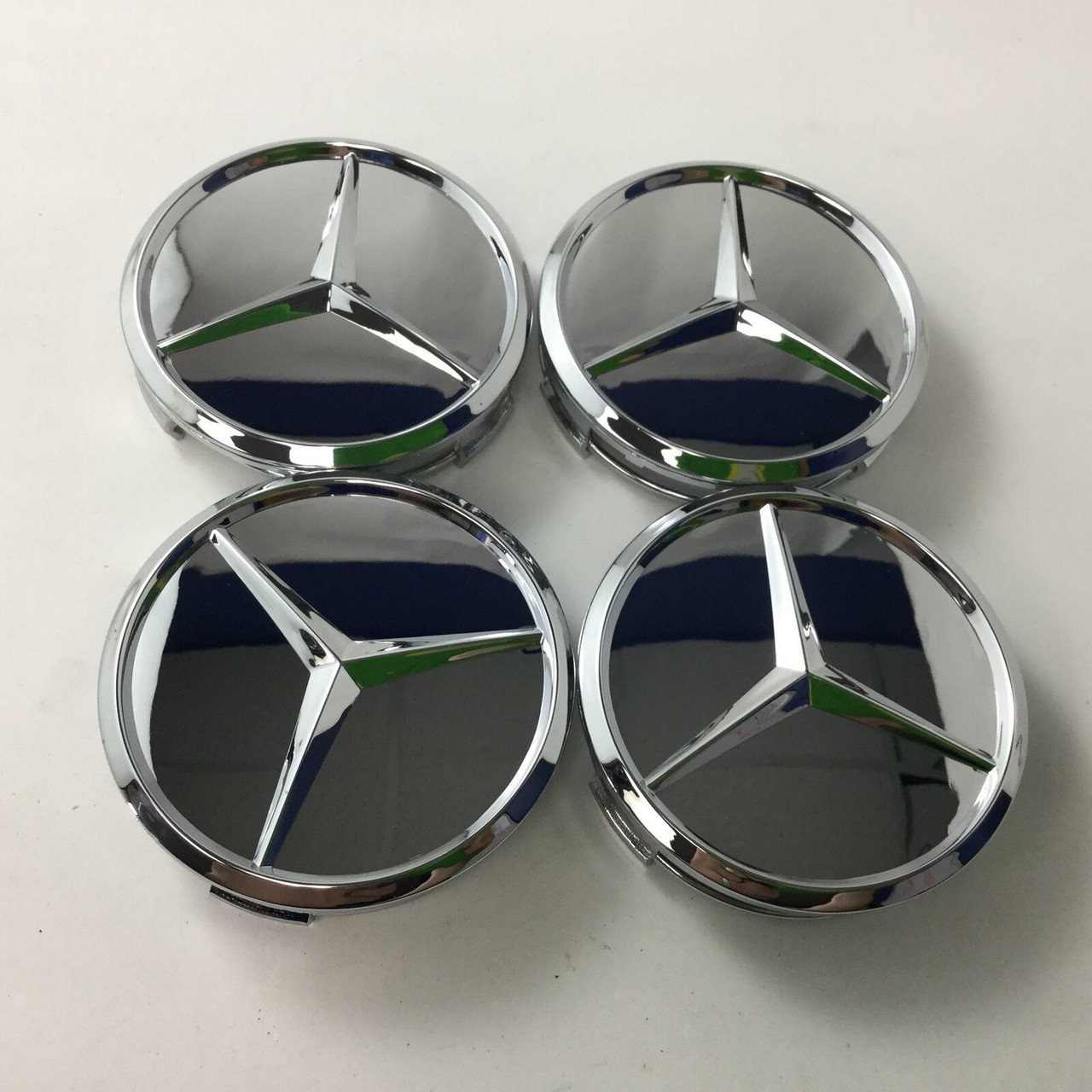 Set 4 Chrome Wheel Snap in Center Caps C151-1 3" 75mm Fits Mercedes 3"