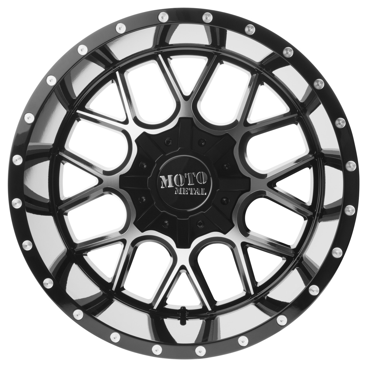Moto Metal MO986 Siege 20x12 5x5 5x5.5 Gloss Black Machined Wheel 20" -44mm Rim