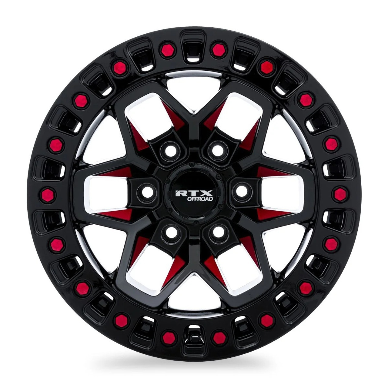20" RTX Zion Black Milled Red Wheel 20x9 5x5 -15mm Rim For Jeep Wrangler