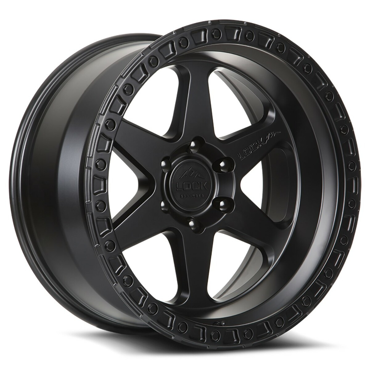 Set 4 17" Lock Offroad Matte Black Matte Black Ring Olympus 17x9 6x5.5 -35mm Rim