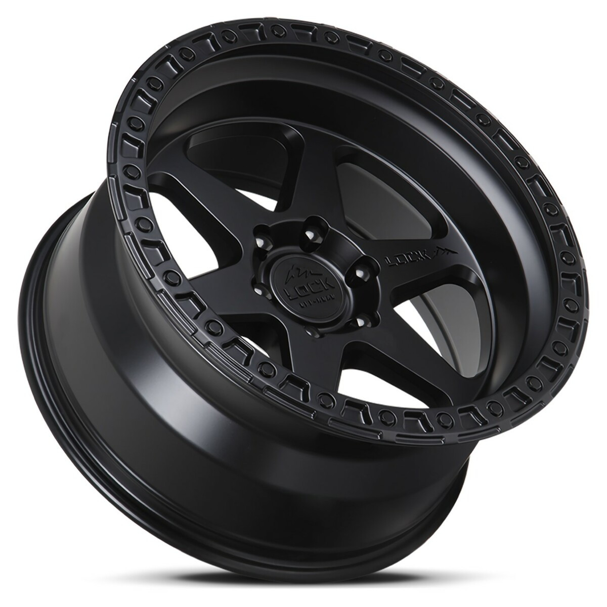Set 4 17" Lock Offroad Matte Black Matte Black Ring Olympus 17x9 6x5.5 -35mm Rim