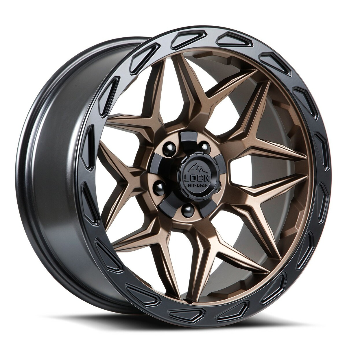 Set 4 20" Lock Offroad Matte Bronze Matte Black Ring Matrix 20x9 5x5 5x5.5 0mm