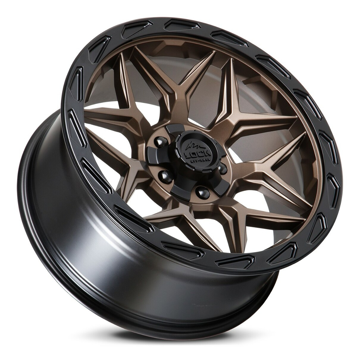 Set 4 20" Lock Offroad Matte Bronze Matte Black Ring Matrix 20x9 5x5 5x5.5 0mm